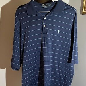 Polo Ralph Lauren Men's Polo Pony Shirt L Black  Striped Short Sleeve (516)